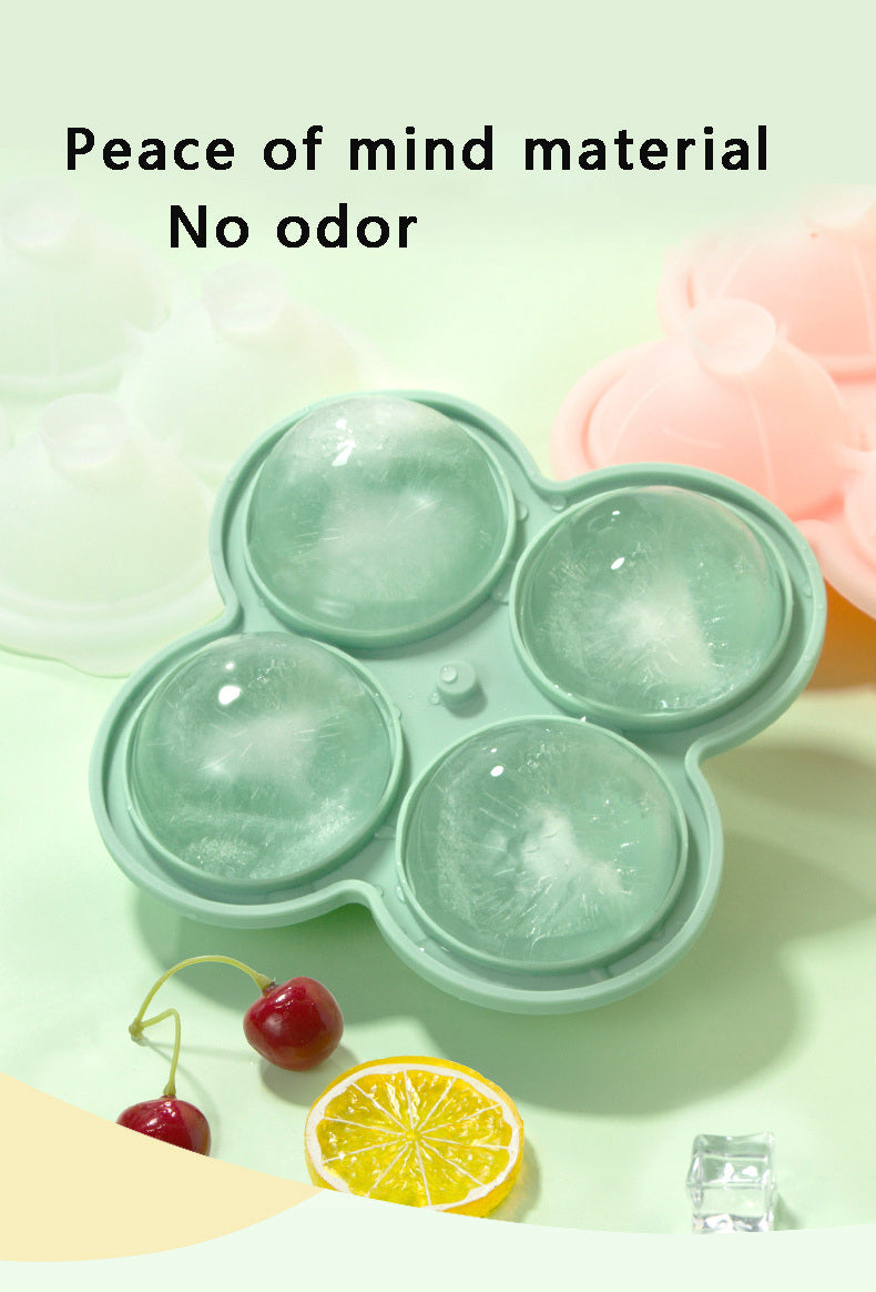 1pc Ice Cube Trays; Large Silicone Ice Cubes Mold; Ice Ball Maker; Round Ice Mold; Easy-Release; No Leakage; For Whiskey; Cocktail; Juice; Party