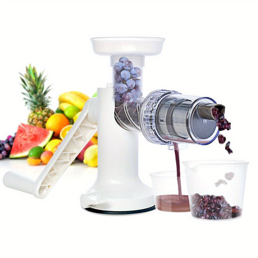 1pc Manual Masticating Juicer; Slow Juicer Extractor; Cold Press Juicer; Easy To Clean Slow Masticating Juicer For Vegetables; Fruits; Wheatgrass; Parsley And More