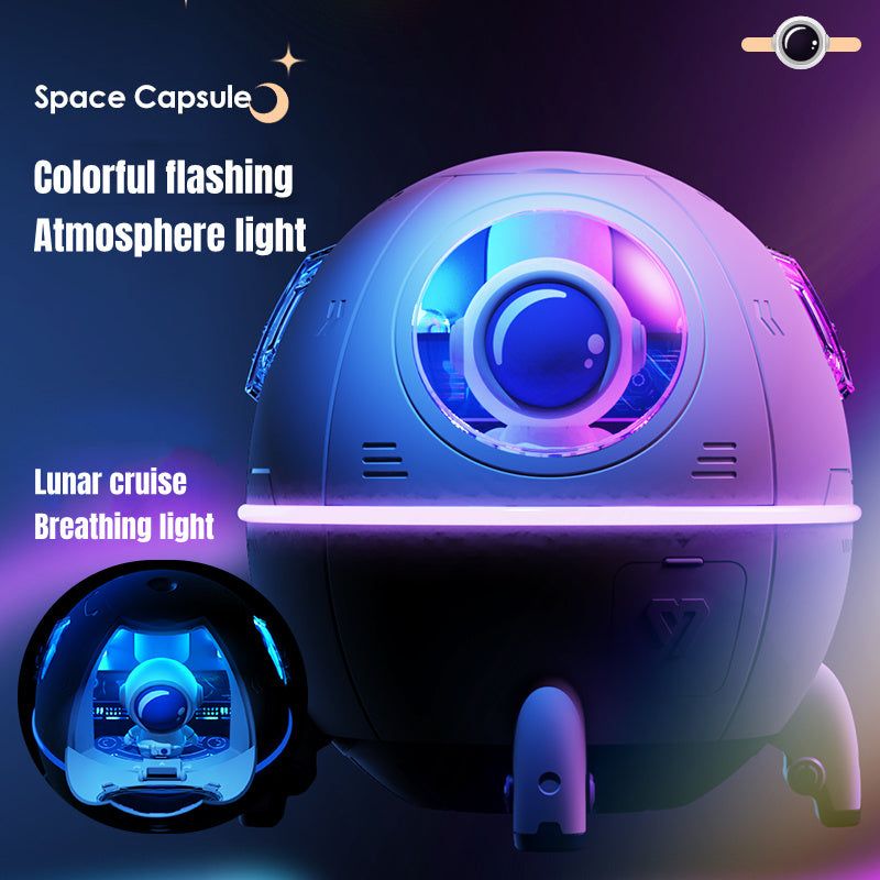220ML Rechargeable Space Capsule Air Humidifier USB Ultrasonic Cool Mist Aromatherapy Water Diffuser With Led Light Astronaut