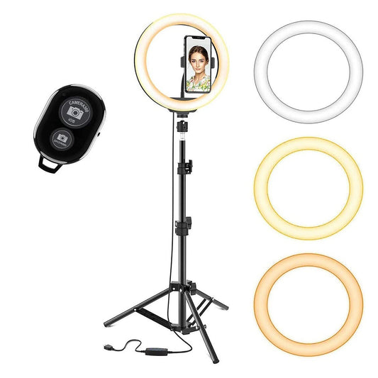 12" LED TIK Tok Ring Light with Tripod Stand Phone Holder Ringlight Stand for Makeup Tiktok Live Zoom Halo Light 5 Core RL12
