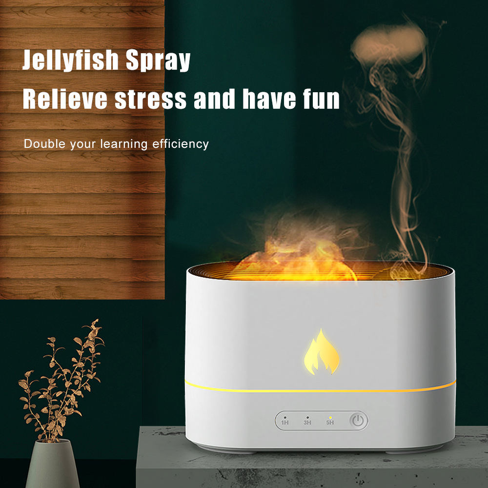 NEW 250ML Simulation Flame Jellyfish Air Humidifiers Fragrance Aromatherapy Machine Essential Oil Aroma Diffuser