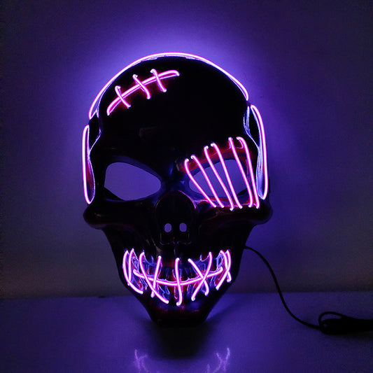 Halloween Mask Glowing With Blood El Skull Led Mask Dance Party Hip-hop Dance Disco Cold Light Mask