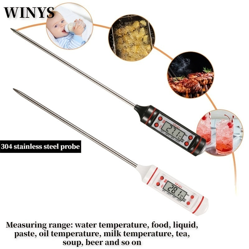 1pc Kitchen Meat Thermometer With Probe, Digital LCD Display For Food Baking, BBQ, And Liquids - Multi-functional Thermometer Pen With High Accuracy And Instant Read