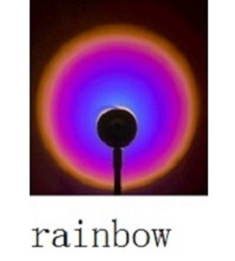 Creative USB Colorful Sunset Lamp LED Rainbow Neon Night Light Projector Photography Wall Atmosphere Lighting For Bedroom Home Room Decor Gift