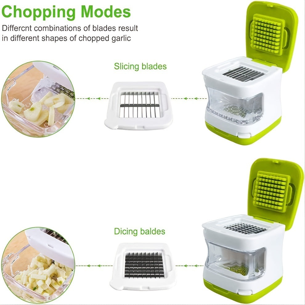 1pc Garlic Press Stainless Steel Double-sided Gadget Crusher And Slicer With Ergonomic Design And Practical Kitchen Utensils To Keep Your Hands Free Of Odor