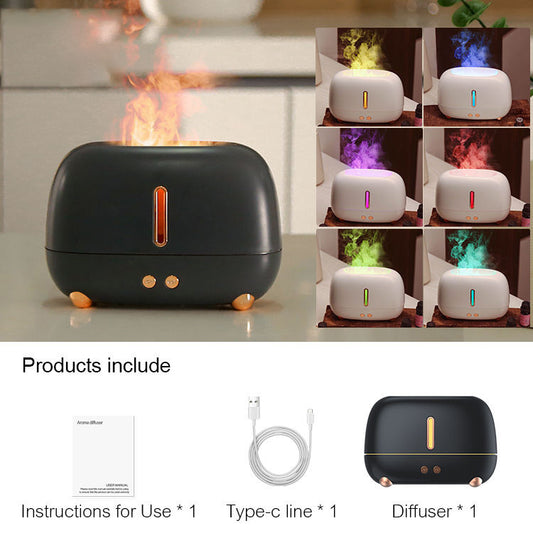 250ml Fire Flame Air Diffusers Portable Mini Essential Oil Atomizer Nano Mist Desktop Fire Flame Oil Diffuser