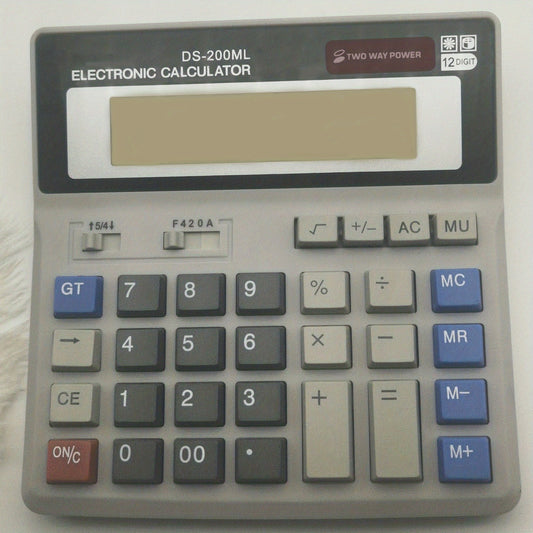 Solar Calculator Large Button Financial 12-bit Voice Office, Solar Function, Suitable For Office, School, Student, Exam,Educational Gift (without Battery)