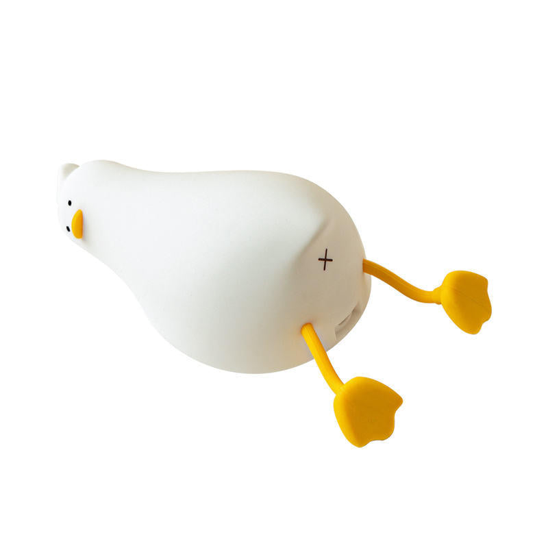 2 in 1 Silicone Flat Duck Cute Mobile Phone Holder Smart Touch Night Light with Timer LED Night Light Flat Duck Light