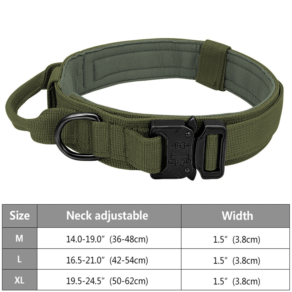 Tactical Pet Collar; Dog Collar With Handle; Military Heavy Duty Dog Collars For Medium Large Dogs