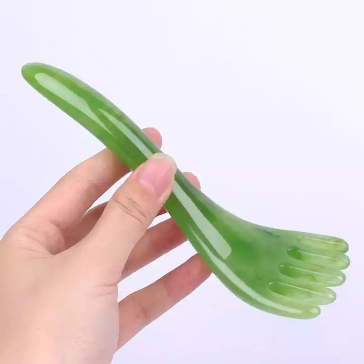High-quality Natural Resin Facial Massage Comb Five-claw Head Massager Scraping Board Dial Meridian Skin Care
