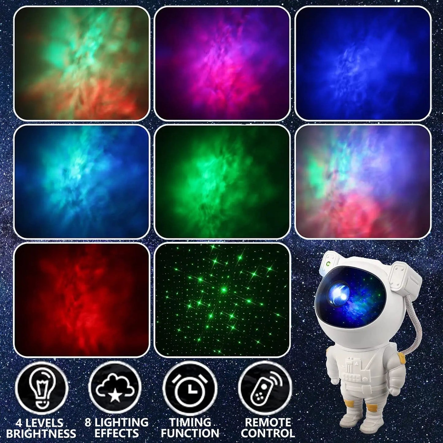 Space Buddy Projector; 1pc Astronaut Galaxy Projector Multiple Modes Galaxy Night Light With Remote Control