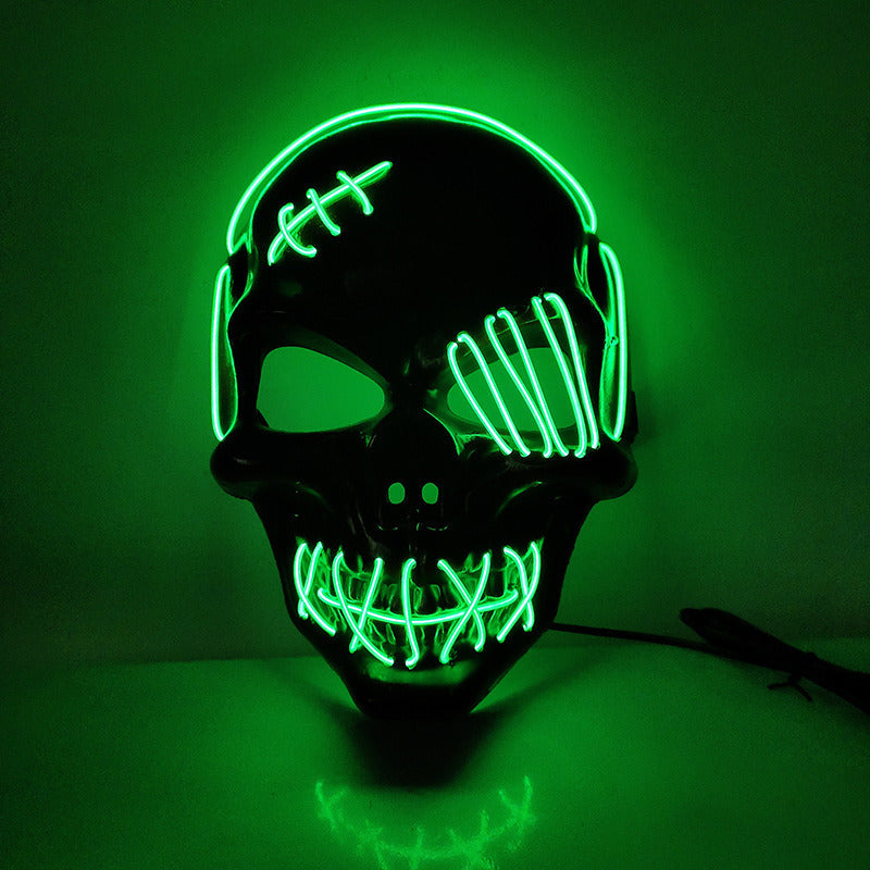 Halloween Mask Glowing With Blood El Skull Led Mask Dance Party Hip-hop Dance Disco Cold Light Mask