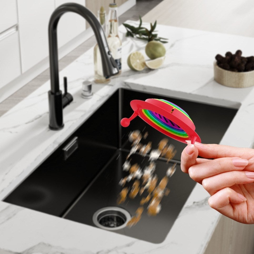 Kitchen sink filter cartoon cute little monster rainbow filter anti-blocking sewer filter artifact