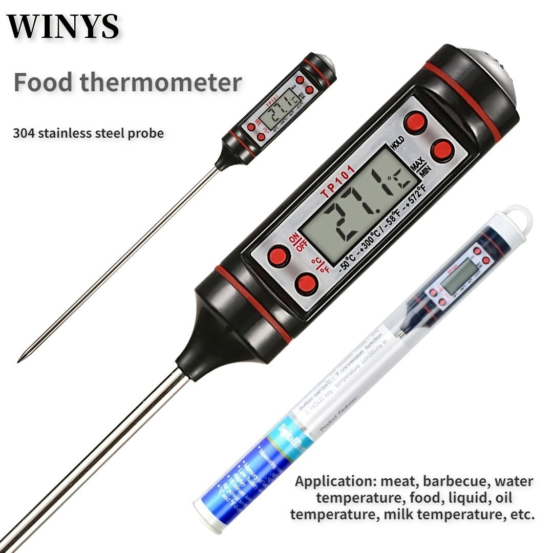 1pc Kitchen Meat Thermometer With Probe, Digital LCD Display For Food Baking, BBQ, And Liquids - Multi-functional Thermometer Pen With High Accuracy And Instant Read