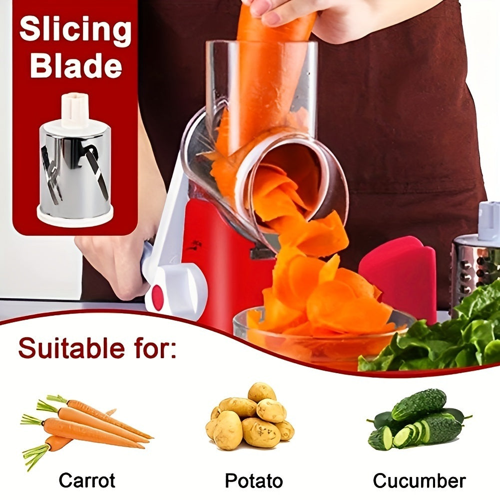 1 Set; 4in1; Vegetable Slicer; Multifunctional Fruit Slicer; Manual Food Grater; Rotary Cutter; Vegetable Grinders; Kitchen Stuff; Kitchen Gadgets